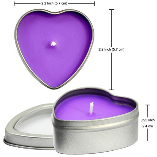 Deybby Scented Soywax Tea Light Candles, Big Size Heart Shaped Aromatherapy Candle - 6 Hours Burn Time, Silver Metal Travel Tin, For Spa, Home Décor, Wedding And Valentine's Day… #TOP3
