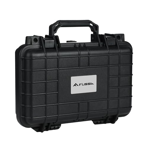 FLISSA 11.6 Inch Tactical Hard Gun Case Water & Shock Proof with Foam for Firearms, Optics, Accessories (Black) - FLISSA