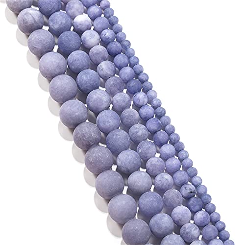 4 Mm Natural Matte Purple Chalcedony Stone Beads Frosted Jasper Round Loose Gemstone Beads For Diy Bracelet Necklace Earring Jewelry Craft Making Accessories (Purple, 4Mm×92Pcs) #TOP5