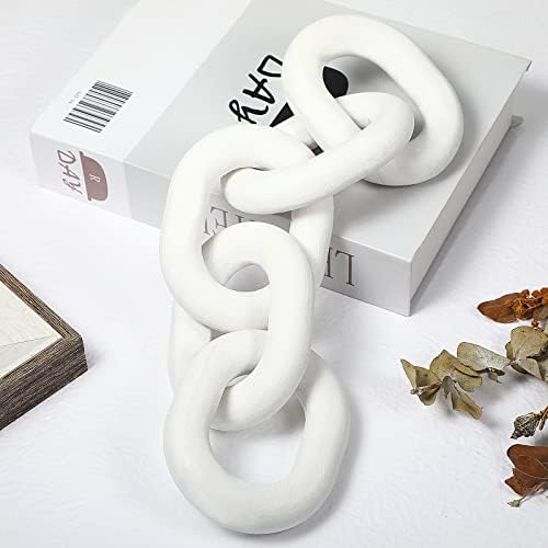 Queekay Decorative Wood Chain Link Decor Rustic 5 Link Wooden Cha...