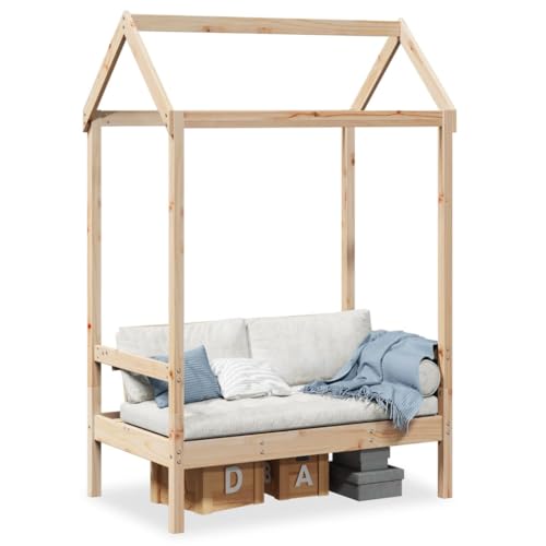 FSJIELW Home & Garden-Bench with Roof 117.5x70x176.5 cm Soli