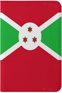 Burundi Burundian Flag Passport Holder for Travel PU Leather Passports Cover Wallet Book Card Holders Case Protector Credit with Card Slots Bulk