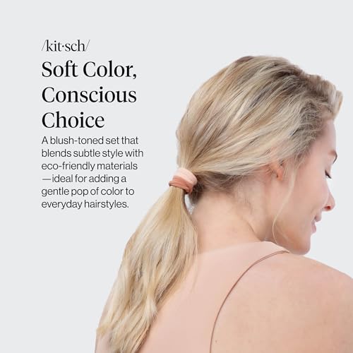 Kitsch Nylon Hair Ties, No Damage, Stretchable Hair Bands, Blush, 20 Pcs - image 2