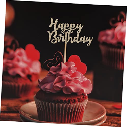 ABOOFAN 60 Pçs Bolo Sobremesas Adorno Adornos Decoração Dourada Decorações Glitter Para Cuake Topper