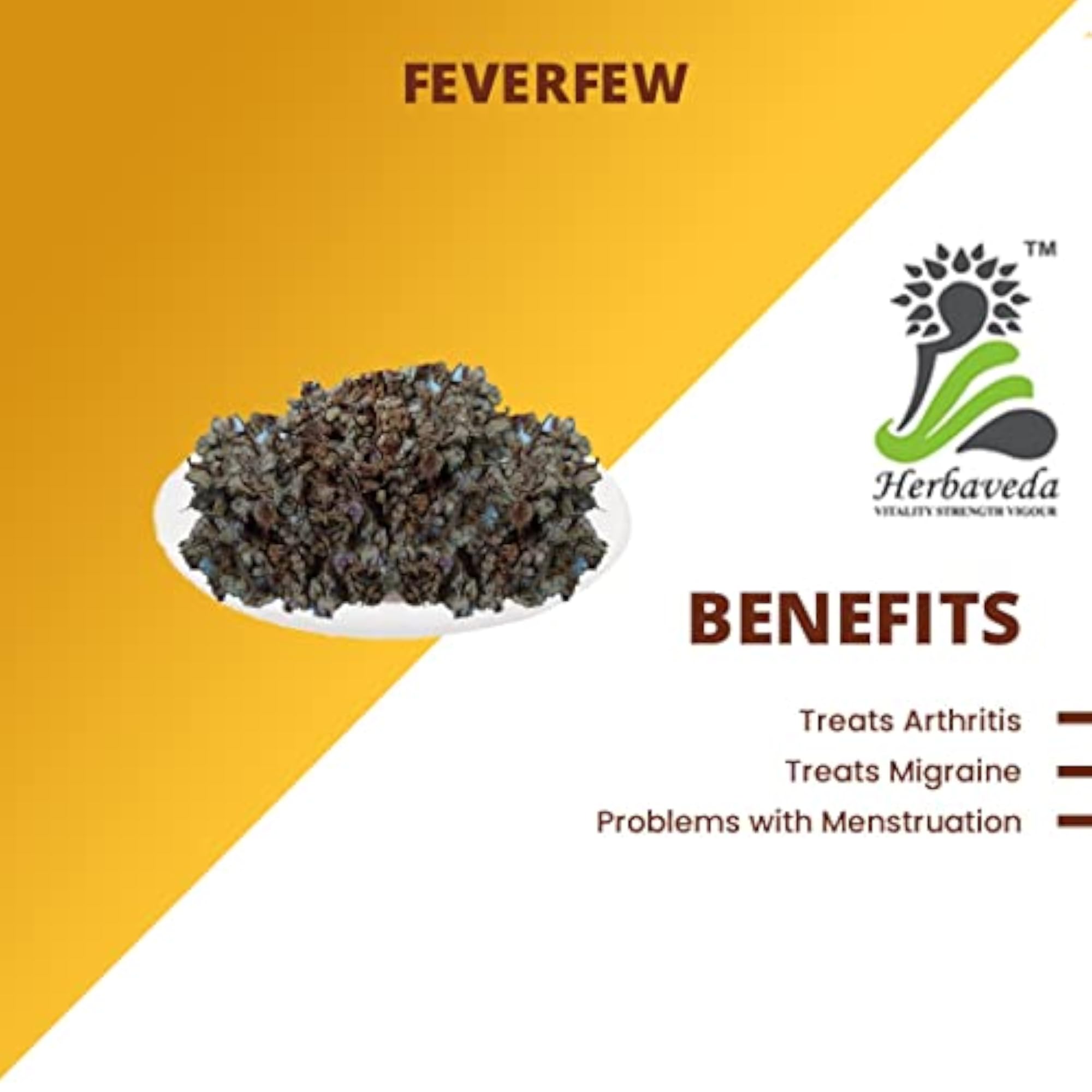 Herbaveda Feverfew Herb, 100g for Joint Support