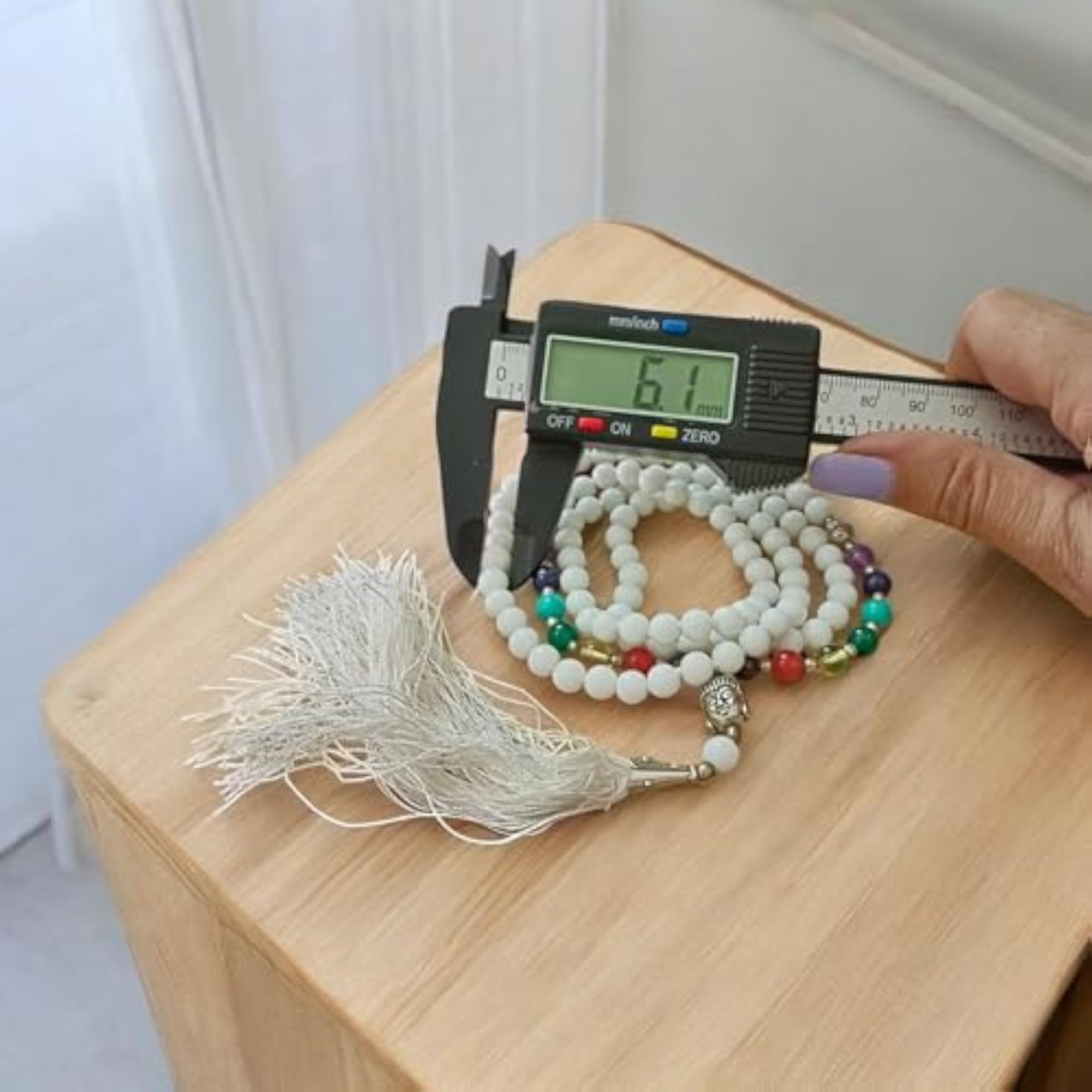 7 Chakra with White Agate Mala - Seven Chakra Mala - 108+1 Beads 6MM - Lab Certified