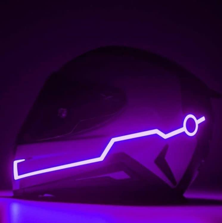 Image of Motorcycle helmet light strip,Helmet EL Light Bar,Helmet Cycling LED Sticker Light Night Riding Signal Helmet Light for Motorcycle Bike Helmet (purple)