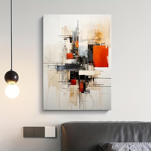 Tableau géométrique abstrait grand format pour décorer un bureau