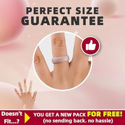 Egnaro Women’s Silicone Engagement Rings, Inner Arc Ergonomic Breathable Design with half sizes, Rubber Wedding Bands，5.5mm Wide-2mm Thick - Image 7