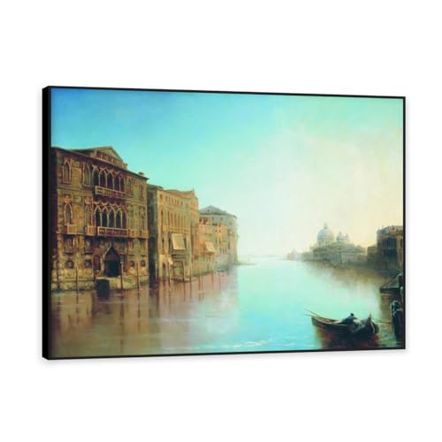 Tableau sur toile paysage marin cadre noir pour habiller un mur vide 30x40cm