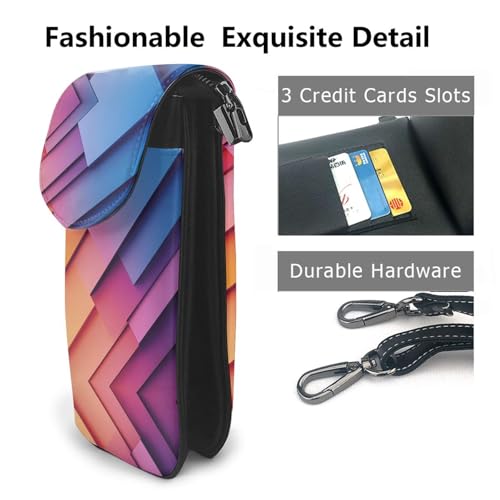 Sac téléphone en cuir imprimé dégradé de couleur chic et compact