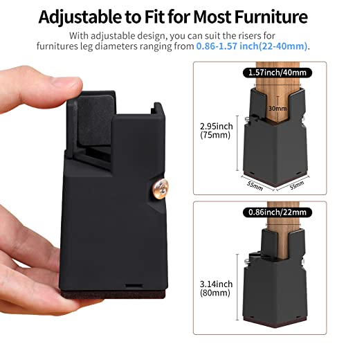 RCHYFEED Adjustable Bed Risers 7,5cm with Screw Clamp - Image 2