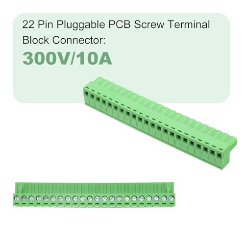 Bloque de terminales de 5,08 mm conector macho tipo enchufable de 22 pines 5