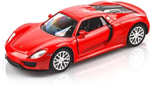 TOKAXI 1/36 Scale Porsche 918 Spyde Diecast Model Cars,Pull Back Vehicles Porsche Toy Cars,Cars Gifts for Boys Girls (Red)