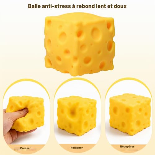 Squishy DOLYUU Boules à presser au beurre et au fromage DEJY-NL-001, vue 5 sur 8