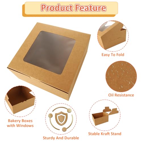 QTLCOHD 32 Pcs 10x10x5 Inch Bakery Boxes with Window by QTLCOHD - Image 4