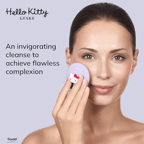 GESKE x Hello Kitty | SmartAppGuided™ Facial Brush | 3 in 1 | Gesichtsreinigungsbürste | Reinigungsbürste | Gesichtsbürste aus Silikon | Hautreinigung | Skincare | sanfte Reinigung | Gesichtsreiniger