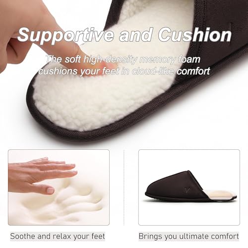 Image of Mens Scuff Slippers Micro Suede Memory Foam Slide Clogs Slip on Indoor Outdoor House Shoes