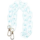 Sewroro Cadena de Acrílico para Bolso Diseño Corto, Correa Extensora Decorativa Transparente Azul para Bolsos de Mujer en Uso Diario