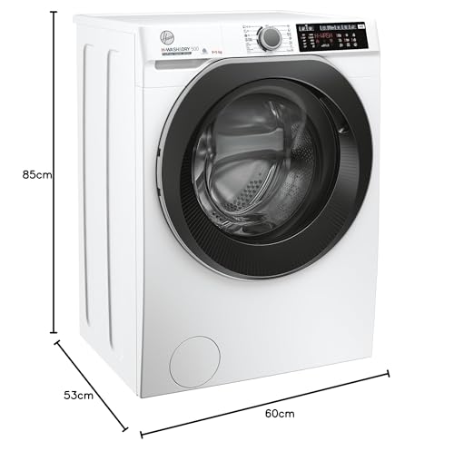 Hoover H-WASH&DRY 500 HD 495AMBS/1-S Waschtrockner/Energieeffizienzklasse D/A/Füllmenge Waschen 9 kg/Trocknen 5 kg/Active Steam/BPM Inverter Motor/Mix-Power-System/WiFi + Bluetooth