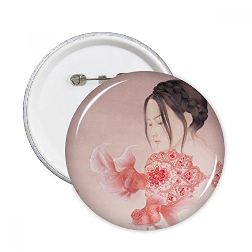 Broche ronde peinture chinoise DIYthinker pour personnaliser vetement