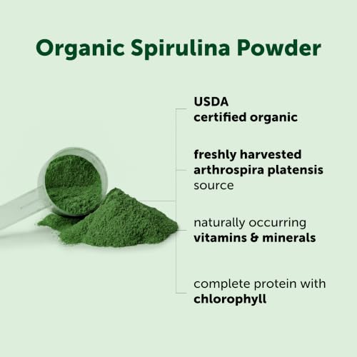 Image of Micro Ingredients Organic Spirulina Powder, 2lb | Blue-Green Algae, Rich in Vegan Protein, Vitamins & Minerals | Source of Natural Chlorophyll & Enzymes | Non-GMO, Gluten-Free, No Additives