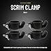 Scrim King Universal Scrim Clamp Compatible with Tripod Lighting & Speaker Stands for Event Decor & Stage Use - Durable Strong Grip Setup, Easy Install & Lightweight Accessory - Black - Pack of 4
