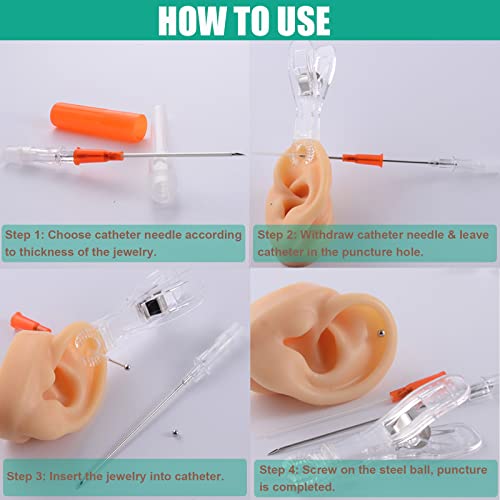 Catheter Needles - Prgislew 50Pcs Mixed Catheter Piercing Needles 14G 16G 18G 20G And 22G Iv Catheter Needles Hollow Needles For Lip Tongue Belly Nipple Cartilage Ear Nose Piercing Kit Piercing Tools #TOP5