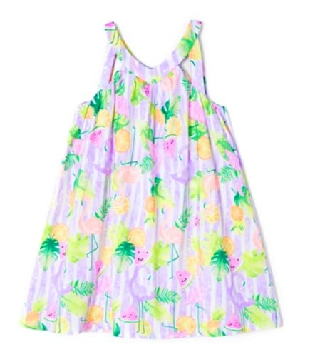Mayoral Vestidos y peto de verano con estampado floral tropical para niñas, 31 Lila, 5 años