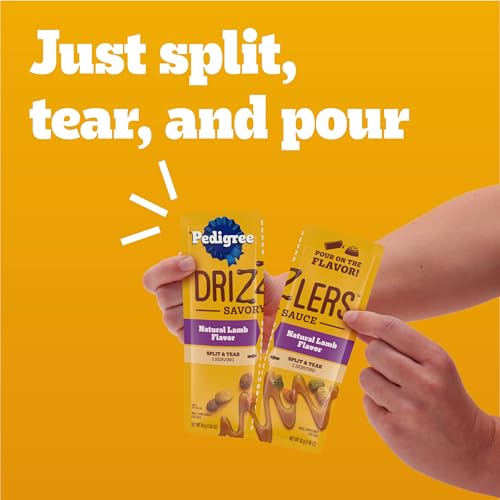 Image of Pedigree Drizzlers Savory Sauce Wet Dog Pouch, Lamb Flavor, 22 Count