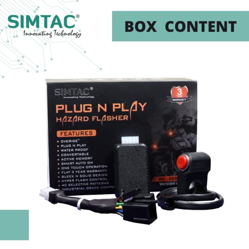 Image of SIMTAC Version 6.0 RE Standard Bullet /Electra Compatible Waterproof Hazard Flasher With Switch In 40 Different Flashing Patterns With 3 Year Warranty
