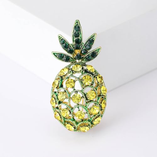 Image of Enamel Fruit Brooch for Women Rhinestones Fruit Lapel Pin Elegant Fruit Brooches Jewelry Gift, Perfect for Dresses Hat Bag