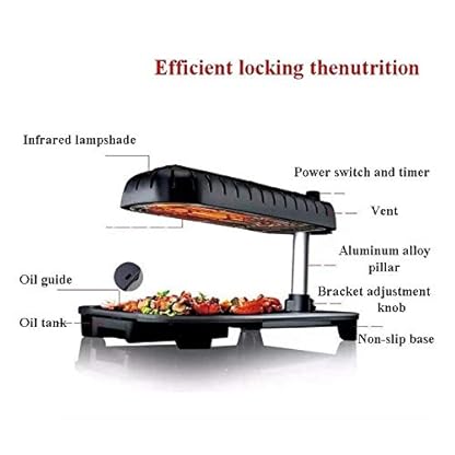 Eortzzpc Elektrogrill, Abnehmbare Grillplatten, Kontaktgrill, BBQ Barbecue, Herausnehmbar, Hochwertige, Tischgrill… – Bild 6