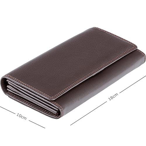 Visconti Heritage-35 Soft Leather Large Ladies Purse Wallet (Brown)3