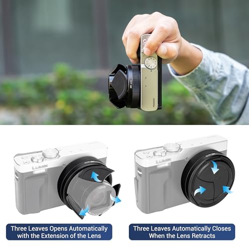 Quick Start Auto Lens Cap Cover for LUMIX ZS99 TZ99 Aluminum Alloy Automatic Open and Close Lens Cap Anti-Scratch Lens Protector by KIWIFOTOS - Image 3