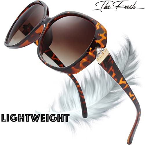Image of The Fresh Women's Oversized Square Jackie O Cat Eye Hybrid Butterfly Fashion Sunglasses - Exquisite Packaging