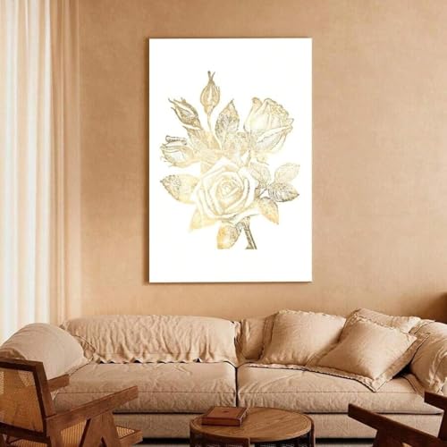 Affiche florale rose et tableau moderne de decoration murale