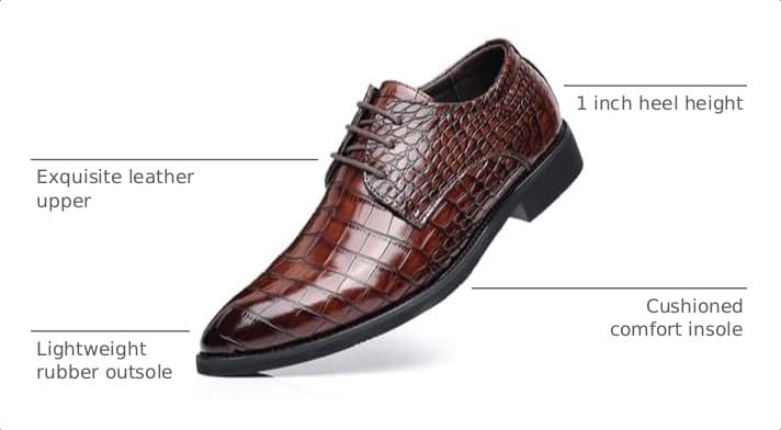 Image of Men's Retro Crocodile Print Dress Shoes Modern Formal Business Oxford Casual Leather Shoes