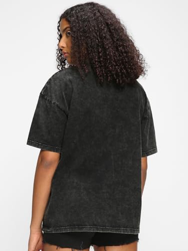 Image of Bewakoof Women's Cotton Oversized Fit Half Sleeve Round Neck T-Shirt | Casual wear | Streetwear | Oversized Tshirt for Woman Cotton| Baggy