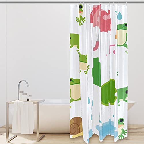Rideau de douche imperméable 182 x 183 cm grenouille verte et rose