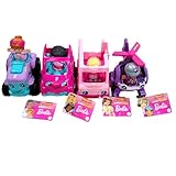 Fisher-Price Little People Barbie Vehicle and Figure Bundle with Tractor, Ice Cream Truck, Helicopter and Electric Vehicle Car (Pack of 4)