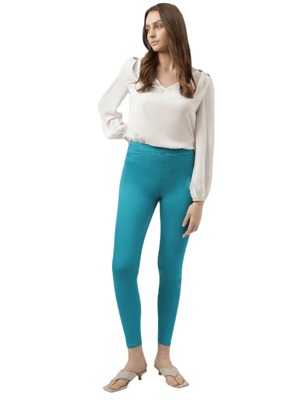 Image of Marks & Spencer Cotton Mix Plain Regular Fit Jeggings