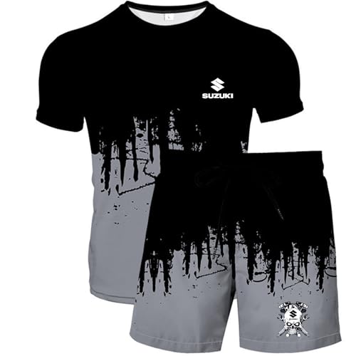 Equipaciones de Futbol SU. ZU. KI, Chándales Set Conjuntos, Conjunto de Chándal para Hombre, Short(Multicolor 5,XXL)