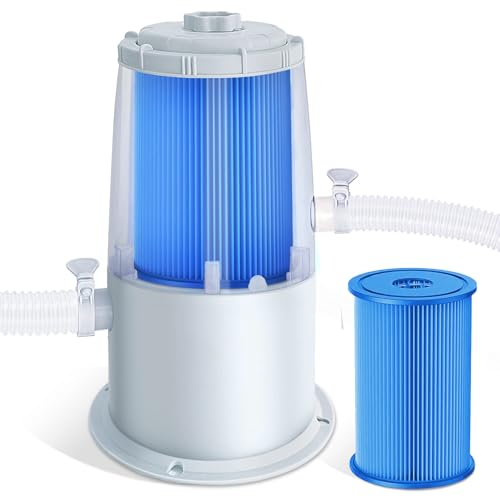Evoio Pool Filter Pump, Pool Pumps above Ground 1000 Gallons High Flow Rate with Running Light, 8 Hours Timing Automatic Off, Swimming Pool Filter Cartridge Pump for above Ground Pool