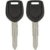 Keyless2Go New Uncut Replacement Transponder Ignition Car Key MIT12-PT (2 Pack)