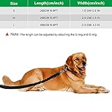 ETACCU Doppelte Leinen Freihandleinen Übungsleinen mit Rollleinen 3M für mittlere Hunde bis 50 Kg, Große Hunde Robuste Rutschfester Griff, Ohne Verwicklung, Reflektierende (Schwarz)