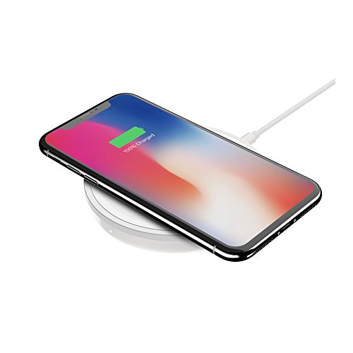 Belkin Chargeur à induction BOOST UP (10 W) – Chargeur sans fil pour iPhone XS, XS Max, XR, X, iPhone 8/8+, Samsung S10, S10+, S10e, Google Pixel 3 et autres (adaptateur secteur CA inclus), Blanc