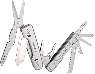 ROXON S802 Phantom Multi Tool Pliers and Folding Pocket Scissors with Replaceable Knife and Wire Cutters