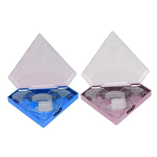 OFFIGAM 2pezzi Scatola Portaciglia Contenitore Per Ciglia Finte Con Design Diamante Scatola Trasparente Per Conservazione Ciglia Elegante e Resistente Per Tuo Makeup