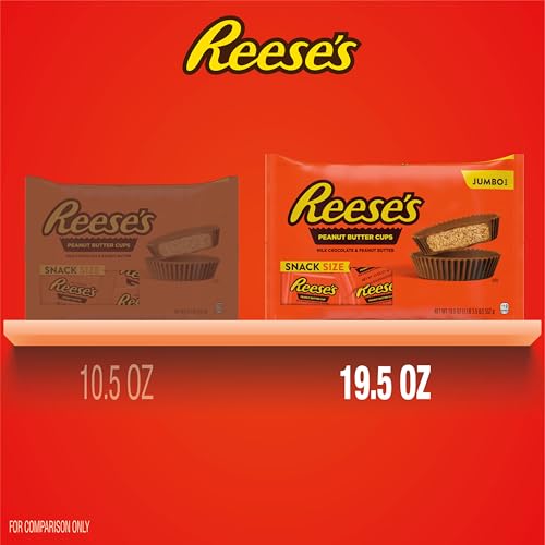 REESE'S Milk Chocolate Snack Size Peanut Butter Cups, Candy Jumbo Bag, 19.5 oz image 4